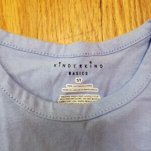 Kinderkind Basics NWOT Girls Light Blue 100% Cotton T-Shirt -Size 5T